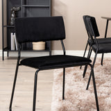 Jídelní stůl Petra , černá černá dýha + židle Kenth , černý černý samet_6