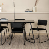 Jídelní stůl Petra , černá černá dýha + židle Kenth , černý černý samet_6