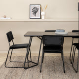 Jídelní stůl Petra , černá černá dýha + židle Kenth , černý černý samet_6