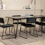 Jídelní stůl Petra , černá černá dýha + židle Kenth , černý černý samet_6