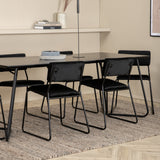 Jídelní stůl Petra , černá černá dýha + židle Kenth , černý černý samet_6