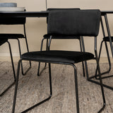 Jídelní stůl Petra , černá černá dýha + židle Kenth , černý černý samet_6