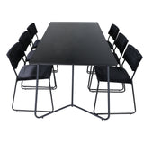 Jídelní stůl Petra , černá černá dýha + židle Kenth , černý černý samet_6