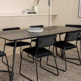 Jídelní stůl Petra , černá černá dýha + židle Kenth , černý černý samet_6