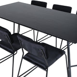 Jídelní stůl Petra , černá černá dýha + židle Kenth , černý černý samet_6