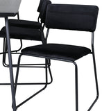 Jídelní stůl Petra , černá černá dýha + židle Kenth , černý černý samet_6