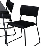 Jídelní stůl Petra , černá černá dýha + židle Kenth , černý černý samet_6