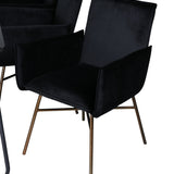 Jídelní stůl Petra , černá černá dýha + židle Petra , distressed měď černý samet_6