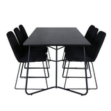 Jídelní stůl Petra, černá černá dýha+muce jídelní židle, černé nohy, černá látka_6