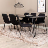 Jídelní stůl Petra, černá černá dýha+muce jídelní židle, černé nohy, černá látka_6