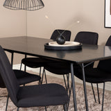 Jídelní stůl Petra, černá černá dýha+muce jídelní židle, černé nohy, černá látka_6