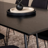 Jídelní stůl Petra, černá černá dýha+muce jídelní židle, černé nohy, černá látka_6