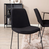 Jídelní stůl Petra, černá černá dýha+muce jídelní židle, černé nohy, černá látka_6