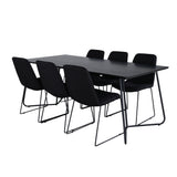 Jídelní stůl Petra, černá černá dýha+muce jídelní židle, černé nohy, černá látka_6