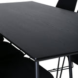 Jídelní stůl Petra, černá černá dýha+muce jídelní židle, černé nohy, černá látka_6