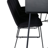 Jídelní stůl Petra, černá černá dýha+muce jídelní židle, černé nohy, černá látka_6