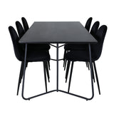 Jídelní stůl Petra , černá černá dýha+jídelní židle Polar , černé nohy Black Velvet (ers√§tter 19902,888)_6