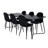 Jídelní stůl Petra , černá černá dýha+jídelní židle Polar , černé nohy Black Velvet (ers√§tter 19902,888)_6