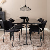 Jídelní stůl Petra , černá černá dýha + jídelní židle klenba , černé nohy , černá látka_6