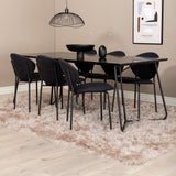 Jídelní stůl Petra , černá černá dýha + jídelní židle klenba , černé nohy , černá látka_6