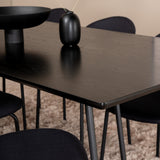 Jídelní stůl Petra , černá černá dýha + jídelní židle klenba , černé nohy , černá látka_6