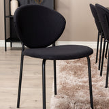 Jídelní stůl Petra , černá černá dýha + jídelní židle klenba , černé nohy , černá látka_6