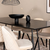 Jídelní stůl Petra , černá černá dýha + židle se sametovými stehy , černá béžová Velvet_6