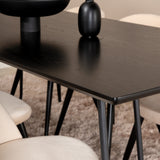 Jídelní stůl Petra , černá černá dýha + židle se sametovými stehy , černá béžová Velvet_6