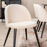 Jídelní stůl Petra , černá černá dýha + židle se sametovými stehy , černá béžová Velvet_6