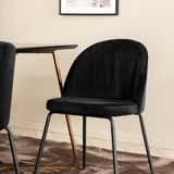 Jídelní stůl Petra , Distressed Copper Black Veneer+Wrinkles Jídelní židle , Černé nohy , Black Velvet_6