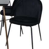 Jídelní stůl Petra , Distressed Copper Black Veneer+Wrinkles Jídelní židle , Černé nohy , Black Velvet_6