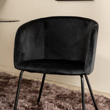 Oválný jídelní stůl Pillan, židle Black Black Glass Marble+Berit, Black Black Velvet_4