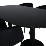 Oválný jídelní stůl Pillan, židle Black Black Glass Marble+Berit, Black Black Velvet_4
