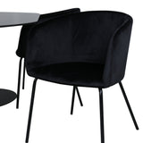 Oválný jídelní stůl Pillan, židle Black Black Glass Marble+Berit, Black Black Velvet_4