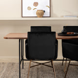 Jídelní stůl Uno , černá ořechová dýha + židle Petra , distressed měď Black Velvet_4