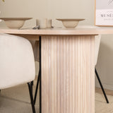 Oválný jídelní stůl Bianca , White Wash Černá dýha + židle Berit , Black Beige Velvet_4