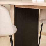 Oválný jídelní stůl Bianca , White Wash Černá dýha + židle Berit , Black Beige Velvet_4