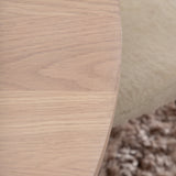 Bianca kulatý jídelní stůl , bílá Wash Černá dýha + Polar Fluff jídelní židle , černé nohy , bílý Teddy _4