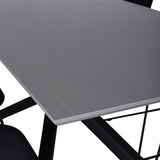 Jídelní stůl Piazza, černá šedá dýha+muce jídelní židle, černé nohy, černá látka_6