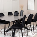 Jídelní stůl Piazza, černá šedá dýha+polární jídelní židle, černé nohy Black Velvet (ers√§tter 19902,888)_6