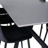 Jídelní stůl Piazza, černá šedá dýha+polární jídelní židle, černé nohy Black Velvet (ers√§tter 19902,888)_6