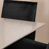 Jídelní stůl Piazza , černá šedá dýha + židle Petra , distressed měď Black Velvet_6
