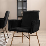 Jídelní stůl Piazza , černá šedá dýha + židle Petra , distressed měď Black Velvet_6