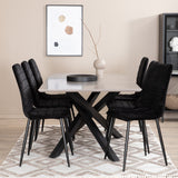 Jídelní stůl Piazza, černá šedá dýha + židle Windu Lyx, černá černá Velvet_6