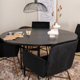 Copenhagen - Jídelní stůl kulatý - Černá / Černá + židle Petra - Distressed Copper / Black Velvet_4