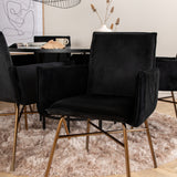 Copenhagen - Jídelní stůl kulatý - Černá / Černá + židle Petra - Distressed Copper / Black Velvet_6