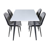 Jídelní stůl Jimmy - černá / bílá židle HPL+Emma - černá / černá a světle šedá Černý samet vzadu Šedý samet vpředu_4