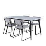 Jídelní stůl Jimmy - černá / bílá židle HPL+Kenth - černá / světle šedá Velvet_4