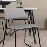 Jídelní stůl Jimmy - černá / bílá židle HPL+Kenth - černá / světle šedá Velvet_4