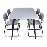 Jídelní stůl Jimmy - černá / bílá židle HPL+Kenth - černá / světle šedá Velvet_4